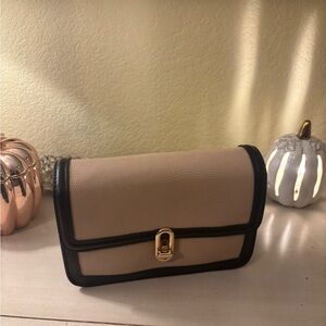 Chic Tan and Black Crossbody Bag
